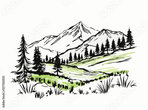 Sketchy Nature Vector Background