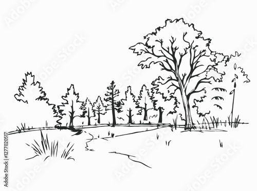 Sketchy Nature Vector Background