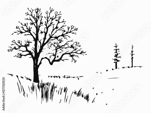 Sketchy Nature Vector Background