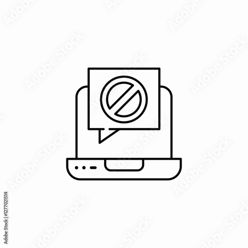 laptop error notification icon sign vector