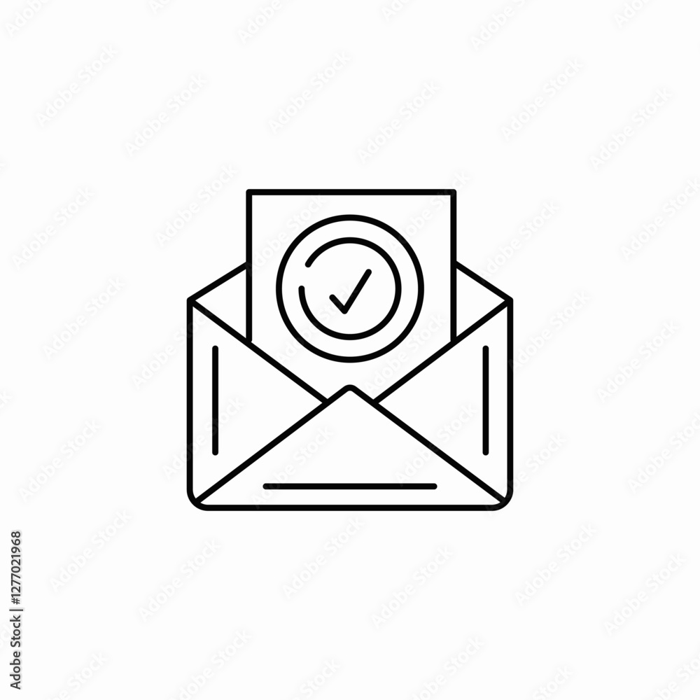 mail check mark icon sign vector