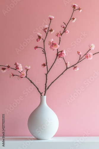 Pink Cherry Blossom Vase