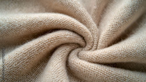 Intricate folds and texture in soft, warm knitted fabric create an inviting and comforting visual experience.
