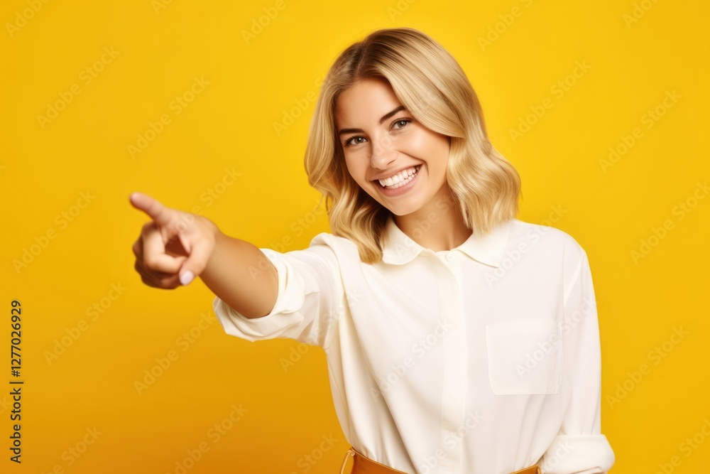Pointing smiling yellow smile. Pointing smiling yellow smile.
