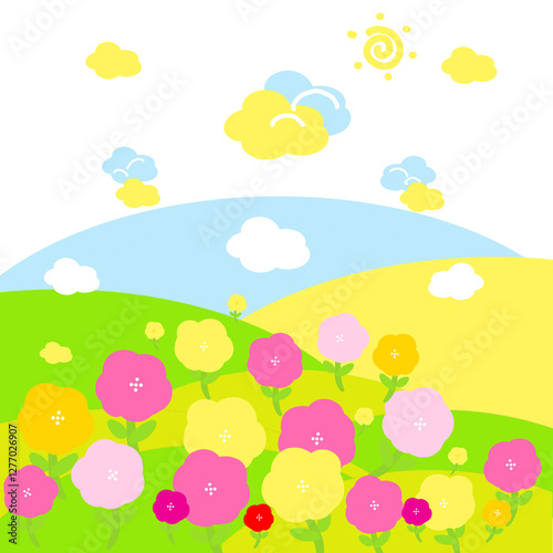꽃이 있는 언덕 flowers