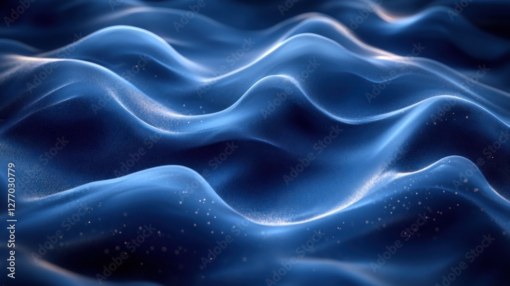 Obraz premium Abstract, dark blue, wavy, flowing, digital, smooth, texture, background, pattern, lines, dynamic, motion, futuristic, technology, design, surface, wave, ripple, abstract,