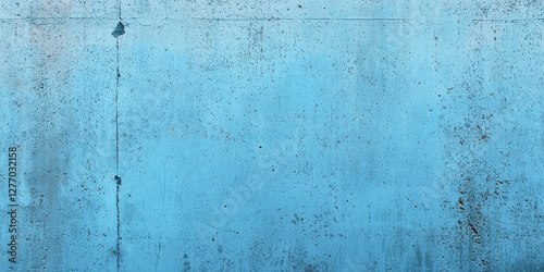 Weathered Aqua Blue Concrete Wall Texture with Cracks and Imperfections Grunge Style photo