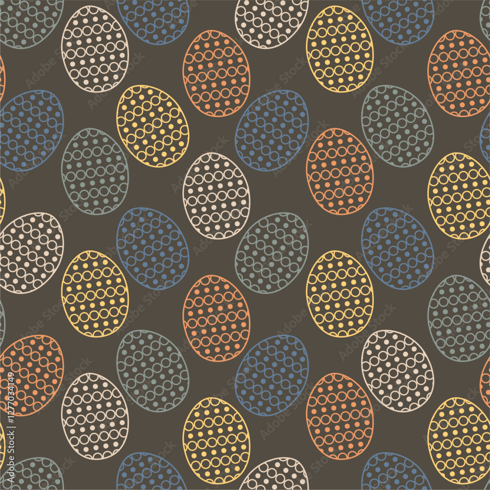 Seamless vector illustration print pattern with Easter eggs decorative background for paper, pack, textile etc Seamless vector illustration print pattern with Easter eggs decorative background for paper, pack, textile etc