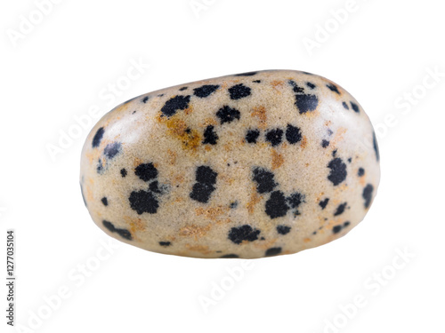 Dalmatian jasper is a unique mineral with a characteristic spotted pattern, which attracts attention.