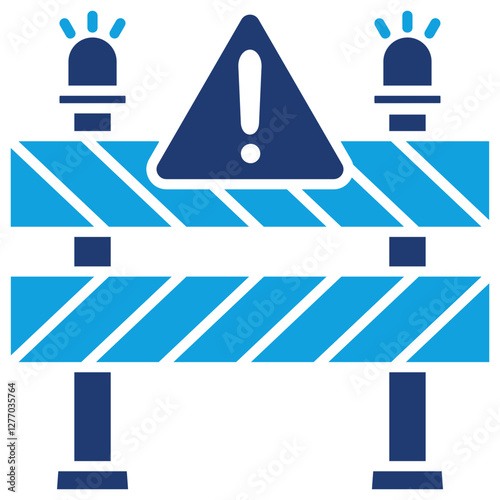 Barrier Flat Blue Icon
