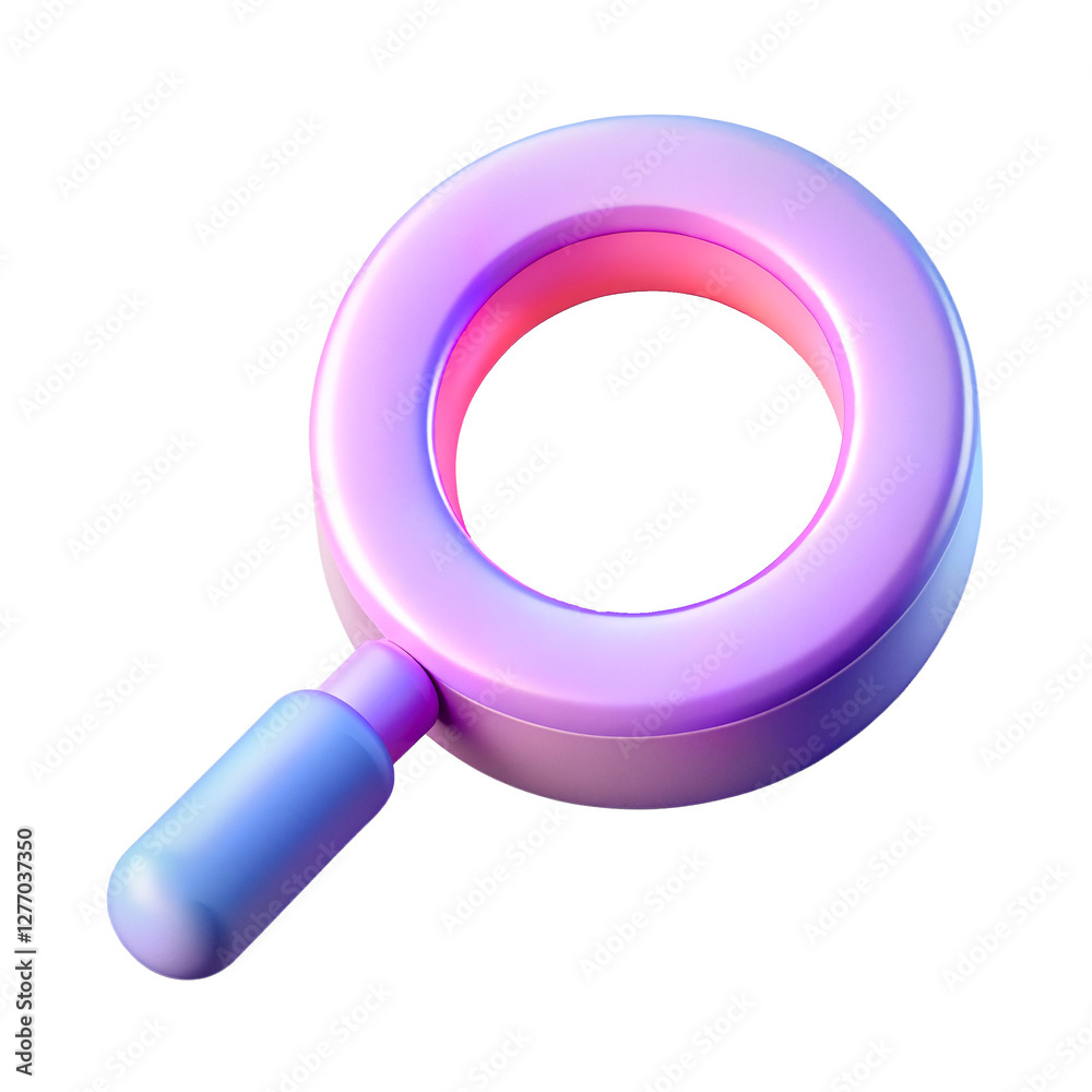 Pastel gradient isometric search icon symbol, png isolated on transparent background Pastel gradient isometric search icon symbol, png isolated on transparent background