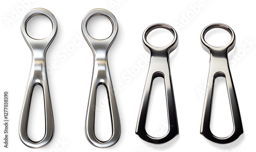 Minimalist Metal Bottle Openers on a Transparent Background