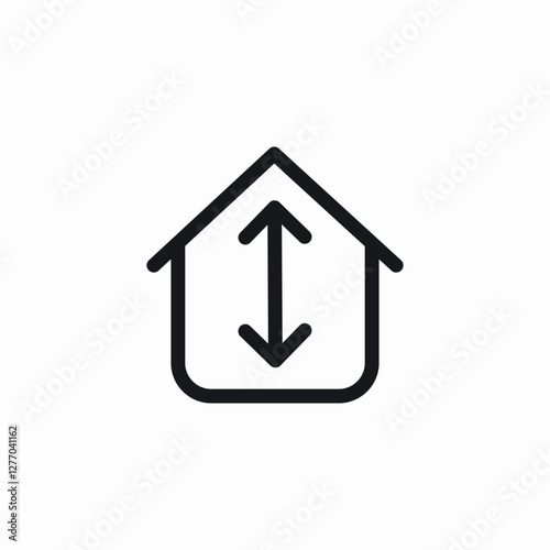 house height icon sign vector