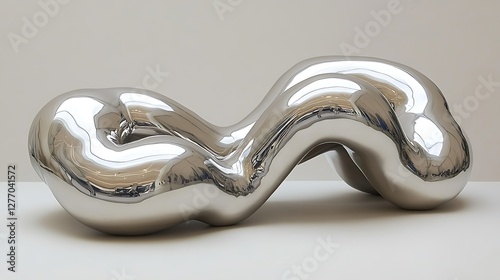 Abstract polished metal sculpture photo