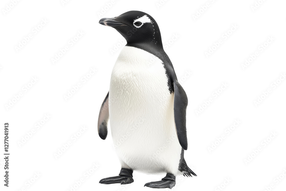 Fototapeta premium Cute penguin standing upright in a playful pose