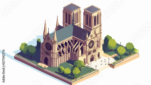 Notre Dame- An Isometric Masterpiece of Paris