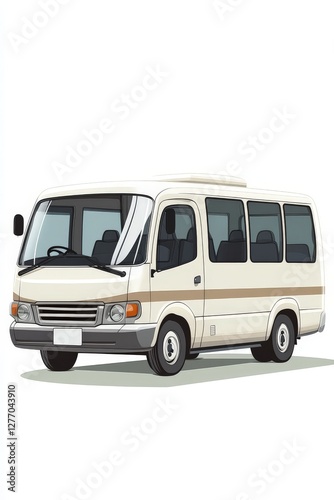 Compact Shuttle Bus Illustration