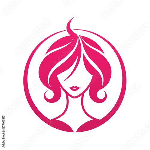 Salon or beauty company logo icon vector art illustration