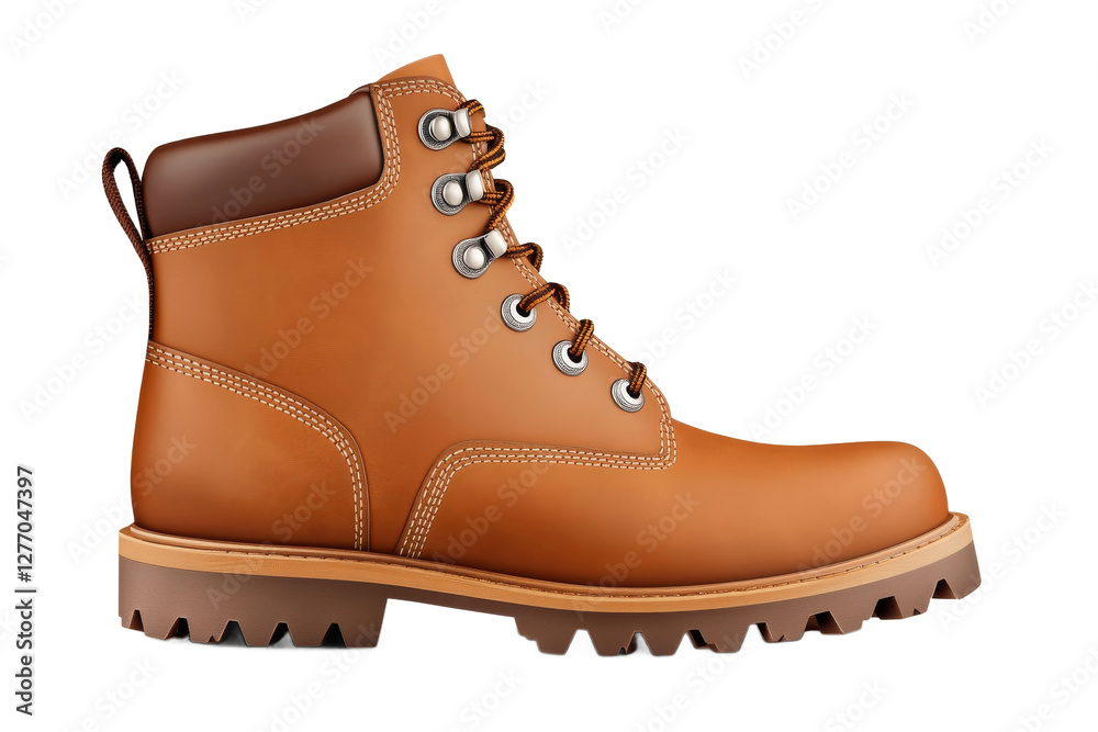 Stylish brown hiking boots with rugged sole design Stylish brown hiking boots with rugged sole design