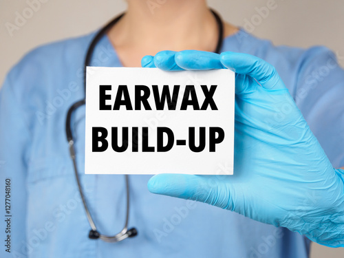 Earwax build-up text title diagnoses medical background