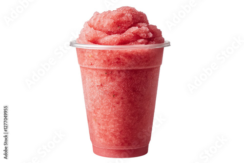 Refreshing frozen drink served in a clear cup