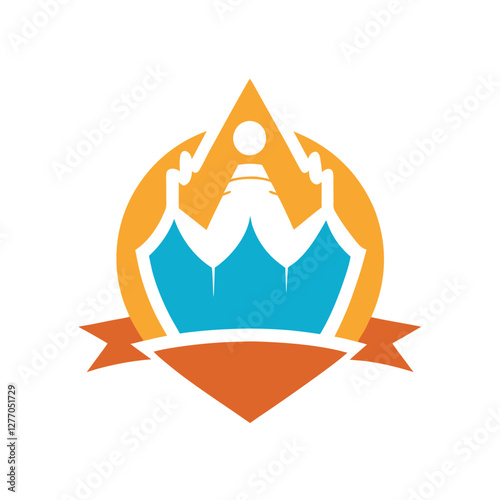 Founder event company logo icon vector art illustration