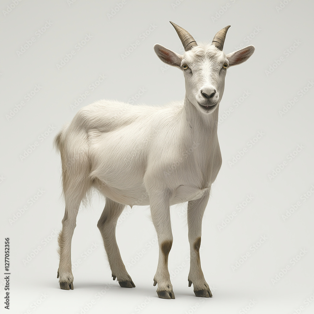 A Captivating White Goat: A Stunning Portrait in Pristine Detail A Captivating White Goat: A Stunning Portrait in Pristine Detail