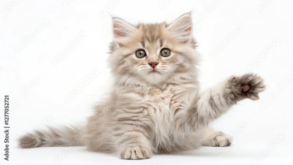 Adorable Playful Kitten Portrait on White Background Adorable Playful Kitten Portrait on White Background