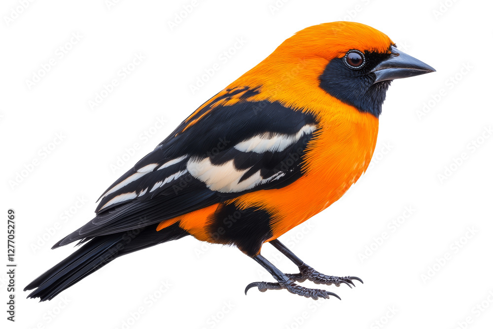 Brightly colored bird perched in natural pose Brightly colored bird perched in natural pose