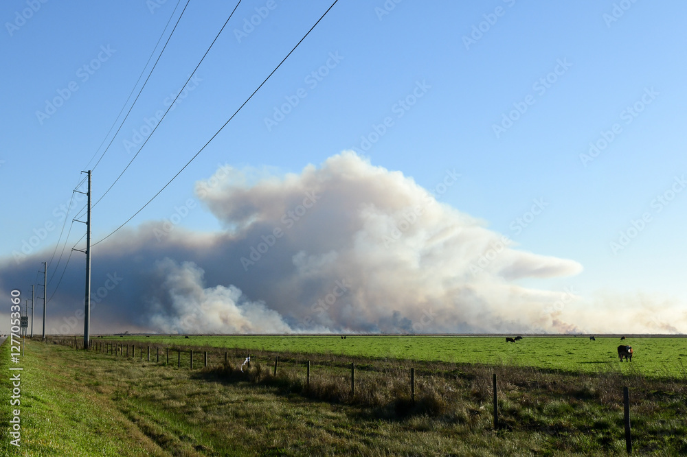 Middleton Fire near Stowell in Texas