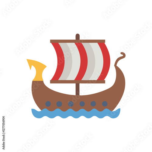  Stylish Viking Ship Icon for Maritime Festivals