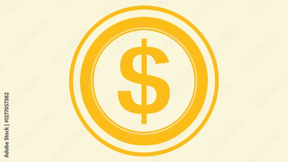 Illustration of Golden Coin Representing Wealth and Financial Prosperity in Economics and Investment Market Illustration of Golden Coin Representing Wealth and Financial Prosperity in Economics and Investment Market