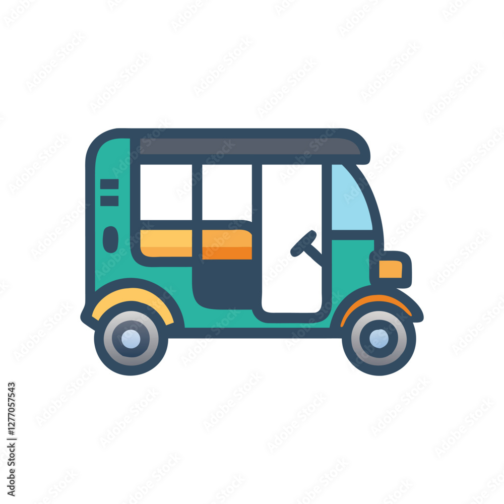 Charming Tuk Tuk Icon for Urban Transport Charming Tuk Tuk Icon for Urban Transport