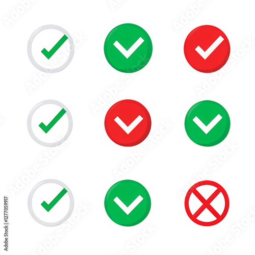 Free Download Green and Red Check Marks and Cross Icons - GFXLoad