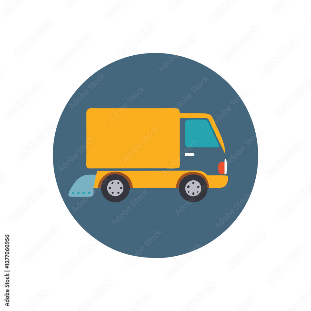 Efficient Street Sweeper Truck Icon for Urban Cleaning Efficient Street Sweeper Truck Icon for Urban Cleaning