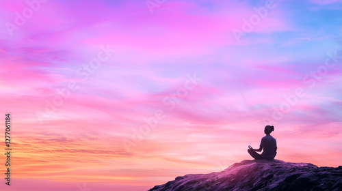 Meditation on a Mountain Top at Sunrise photo