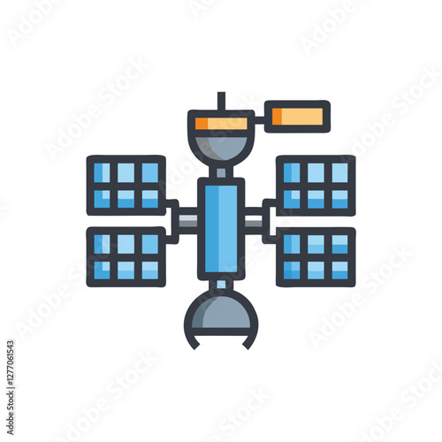 Fototapeta Naklejka Na Ścianę i Meble -   Stylish Space Station Icon for Astronaut Adventures
