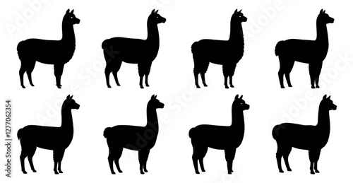 Alpaca Silhouette Bundle for Wildlife and Farm Animal Design