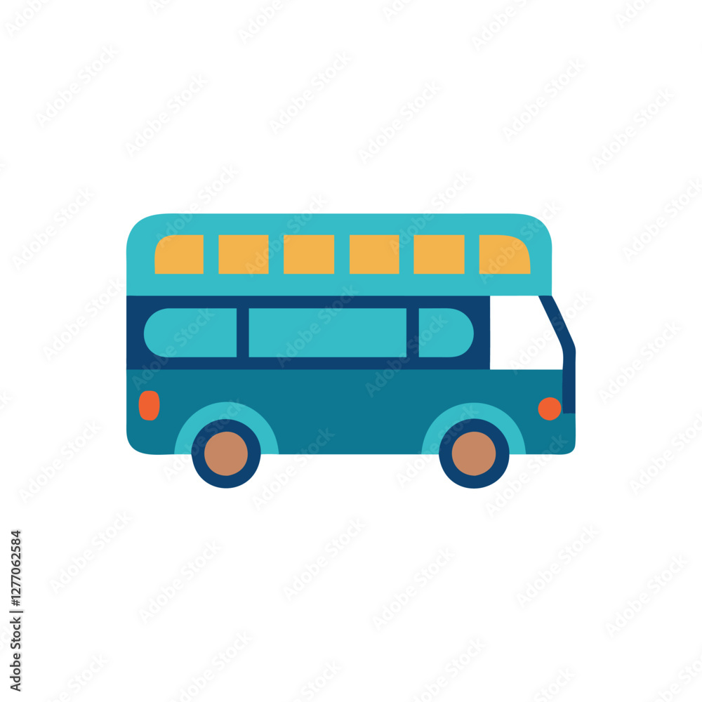 Stylish Sightseeing Bus Icon for Scenic Tours Stylish Sightseeing Bus Icon for Scenic Tours