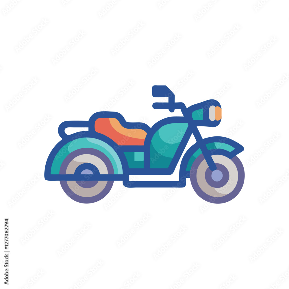 Fototapeta premium Adventurous Sidecar Motorcycle Icon for Rides