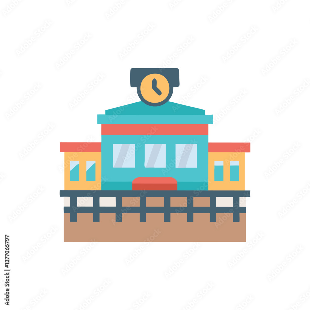 Obraz premium Distinctive Railway Station Icon for Branding Use