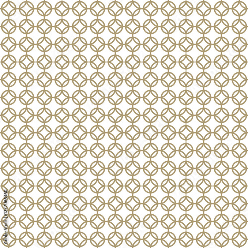 Seamless pattern abstract geometric luxury modern style of golden lines and circle. Vector ornamental Illustration