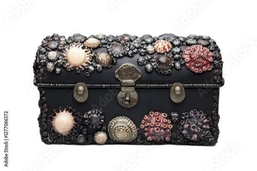 Decorative chest with ocean shells photo