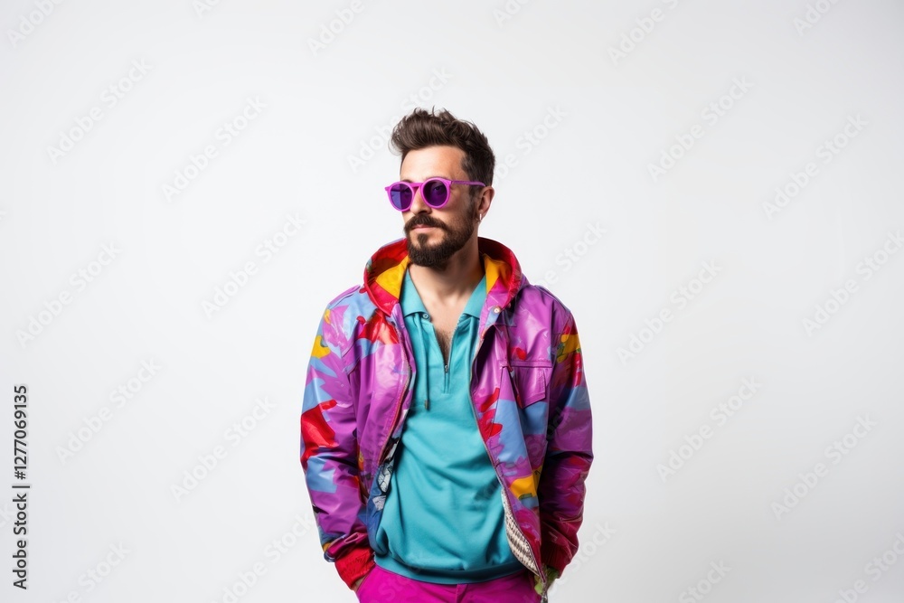Obraz premium Stylist man sunglasses sweatshirt portrait.