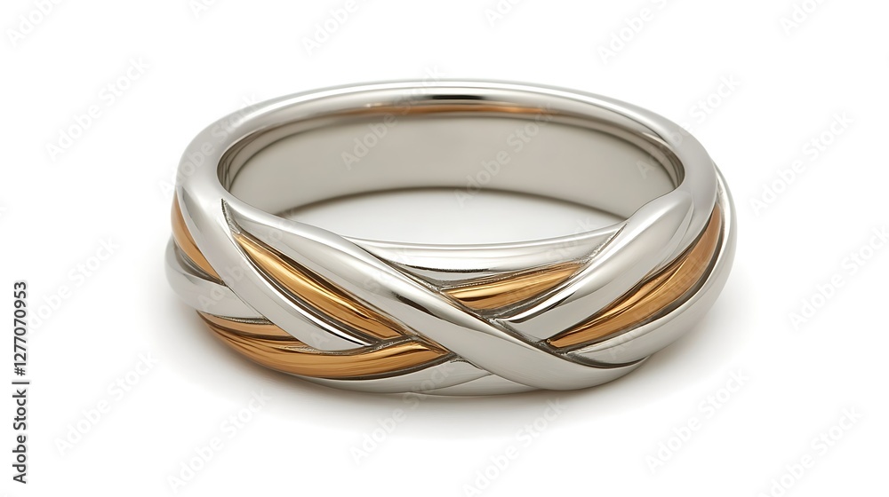 Elegant Intertwined Gold and Silver Ring