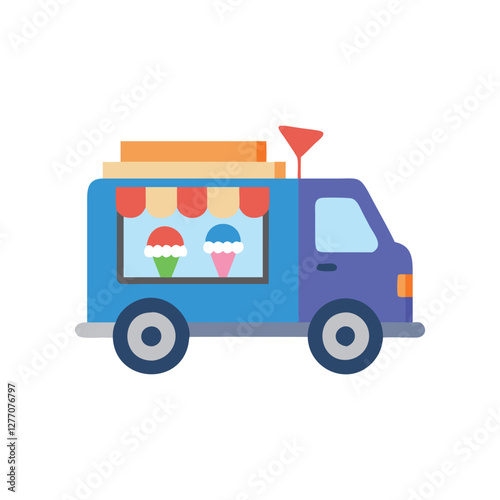  Vector Icon of Ice Cream Truck for Festivals