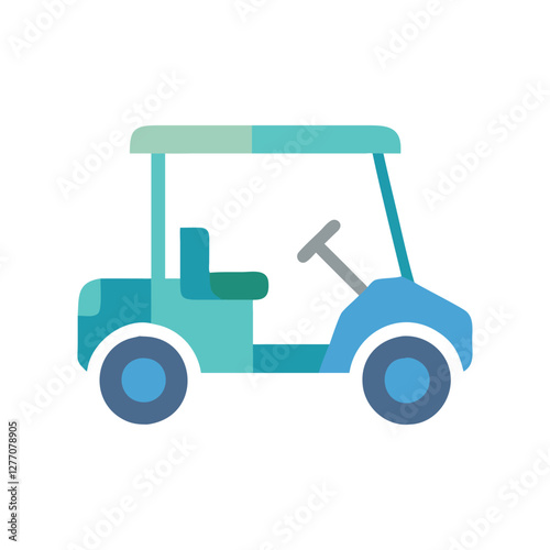  Vector Icon of Golf Cart for Courses