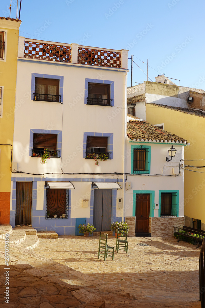 Fototapeta premium An old street in Finestrat village, near Benidorm, Spain 