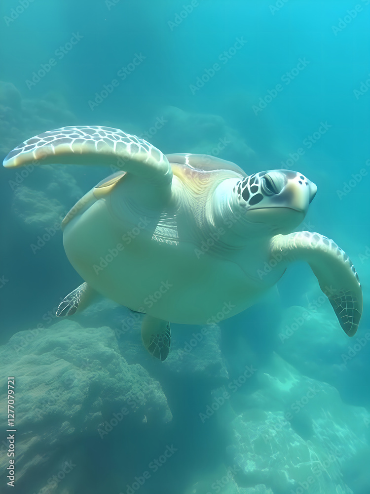 Obraz premium Chelonia mydas -Green sea turtle from the island of Cyprus