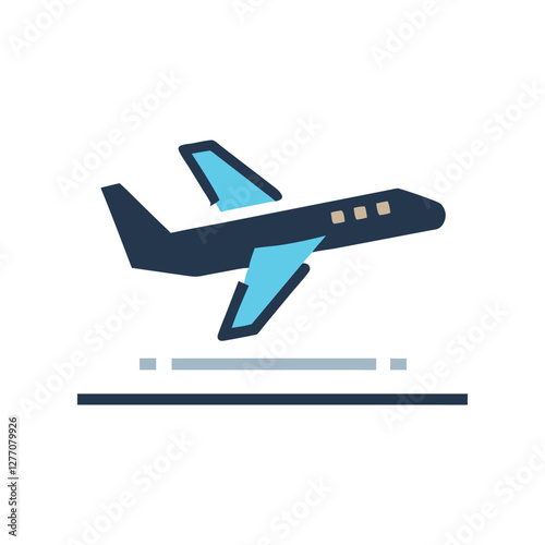  Stylized Flight Takeoff Icon for Aviation